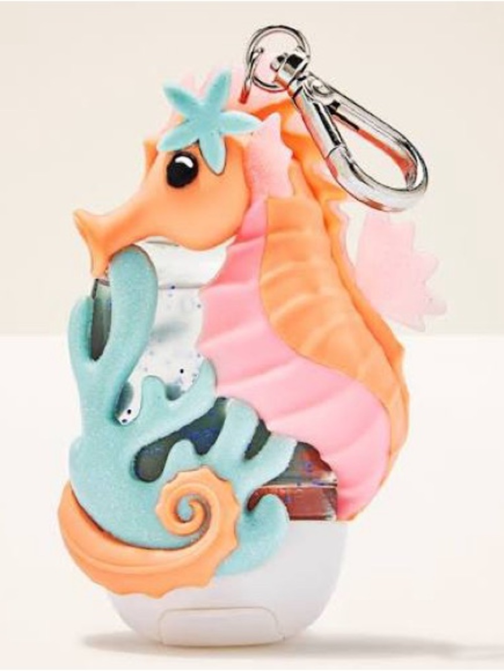 Bath & Body Works Pink Orange Aqua Seahorse PocketBac Holder